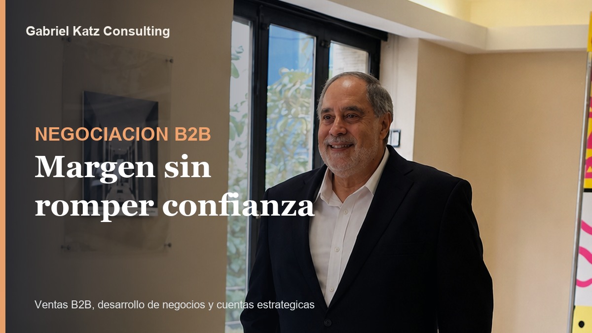 Gabriel Katz en una reunion comercial sobre negociacion B2B